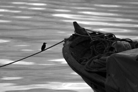 Bostanli Fishing Shelter and sunset izmirの写真素材