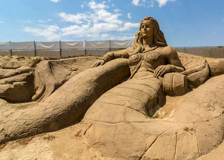 The 9th International Antalya Sand Sculpture Festival, whose theme this year was determined as '7 Wonders of the World and Mythology', opened on the Lara coast.のeditorial素材