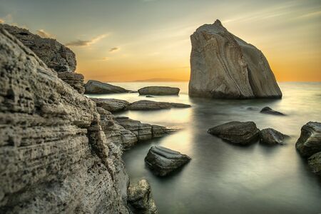 A magnificent view from the Sailing Cliffs of Foca in Izmirの写真素材