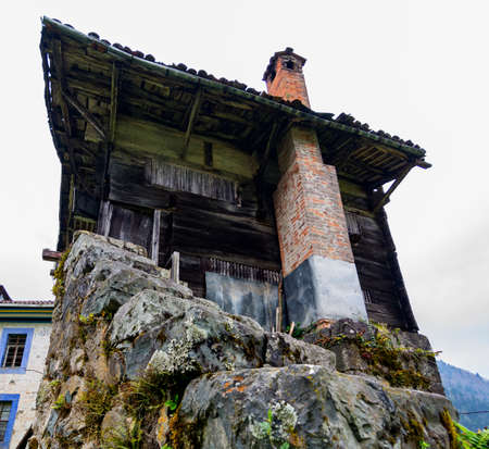 Highland houses in the black seaの写真素材