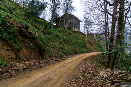 Highland houses in the Black Seaの写真素材