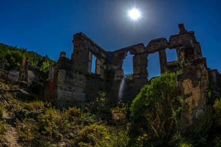 KayakÃ¶y goast town, Fethiye Mugla, Turkeyのeditorial素材