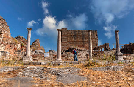 The ruins of the ancient city of Sardes, the capital of the Lydian State, are located in the town of Sart in Salihli district today.のeditorial素材