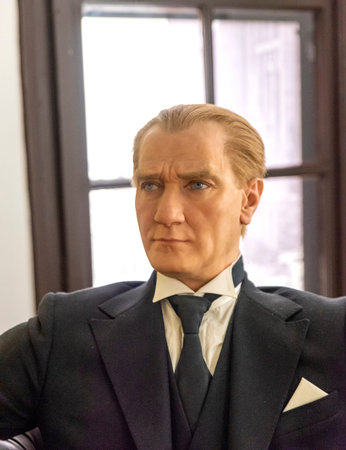 Wax statue of Mustafa Kemal Ataturk exhibited in the house where he was born in Thessaloniki