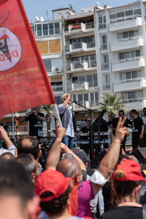 05,01,2022,Izmir,Turkey,May 1 rally was celebrated with a big rally on the workers' and laborers' dayのeditorial素材