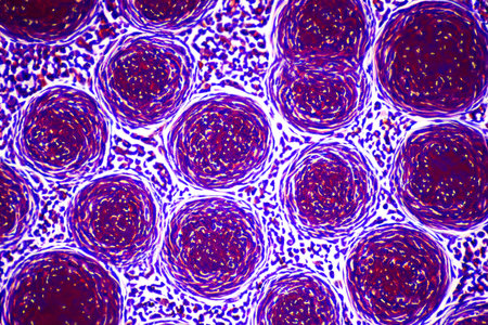 Abstract background with a pattern in the form of cells of the human body.