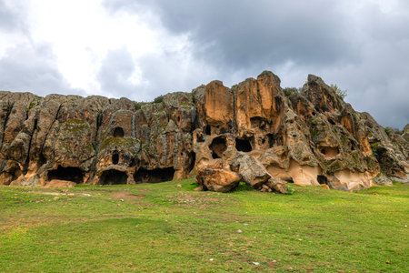 Phrygian Valley is a huge civilization and an exquisite geography, located between EskiÅehir - KÃ¼tahya - Afyon, where Phrygians carved houses, castles and monuments into the rocks 3000 years ago.のeditorial素材