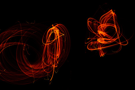 Abstract figures and lines during a game with fireの写真素材