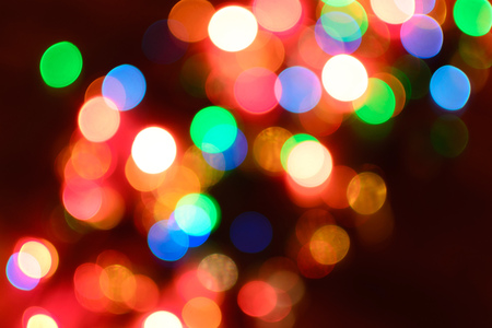 Multicolored highlights, New Year's background from a garland without focusの写真素材