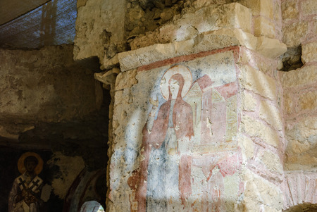 Frescos in the Saint Nicholas (Santa Clause) church in Demre, Turkey. It's an ancient Byzantine Churchのeditorial素材