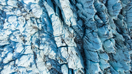 Glacier in Iceland, Pure Blue Ice at Winter Season, Frozen Beautiful Nature Landscape in North Europe Country. Global Warming and Climate Change Concept. Vatnajokull Glacierの写真素材