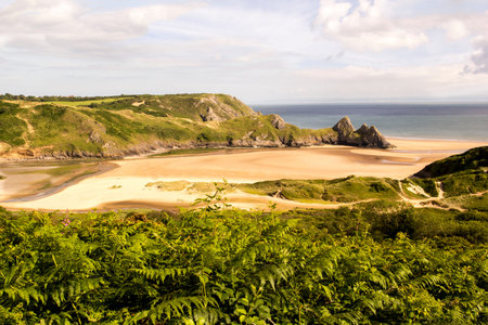 Three Cliffs Bay, Swansea, Wales, UK.
