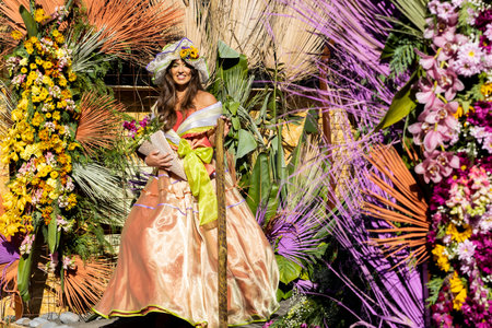 Funchal, Madeira - May 8, 2022: The famous Flower Festival (Festa da flor) in Madeira. The flower...