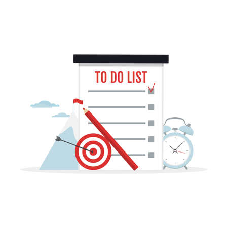 To-do list abstract vector illustration isolated on the white background. Self discipline, managament conceptのイラスト素材