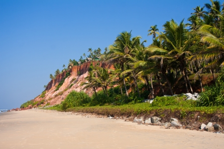 View Varkala Beach of the coast to the cliffの写真素材