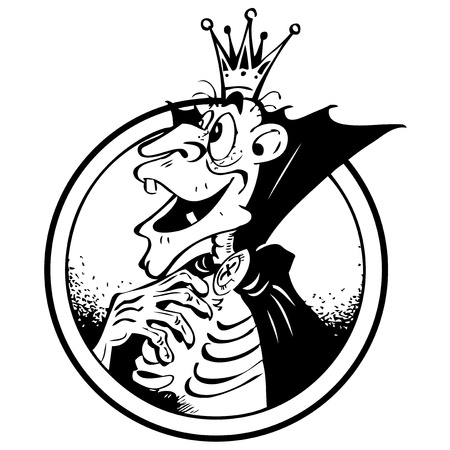 Funny picture of a vampire on a white backgroundのイラスト素材