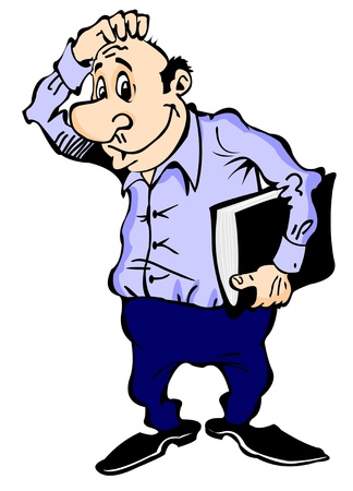 Thoughtful office workerのイラスト素材