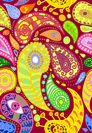 Vector illustration of seamless paisley patternのイラスト素材