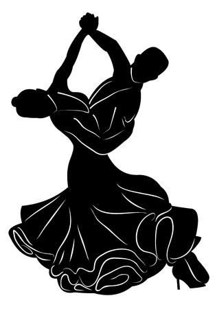 Silhouette of dancing coupleのイラスト素材