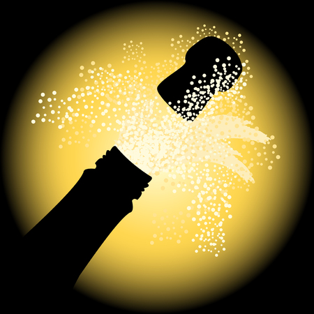 Holiday sparks of a champagne, vector illustrationのイラスト素材