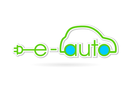 Electric auto green text logo on a white backgroundのイラスト素材