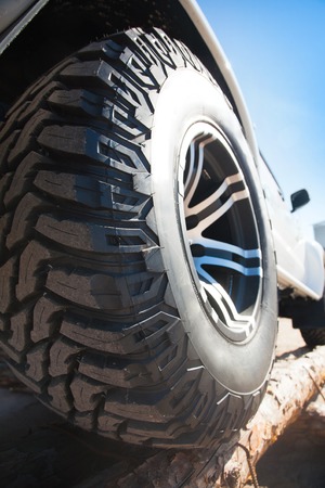 Close up of rims car alloy wheel outdoor on a sunny dayの写真素材