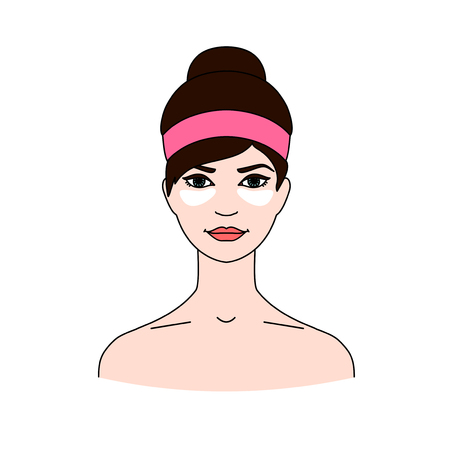 Hydrating under eye gel patches. Isolated on a white background.のイラスト素材
