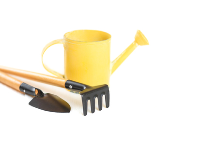 Tool kit for indoor plants, on a white background.の写真素材