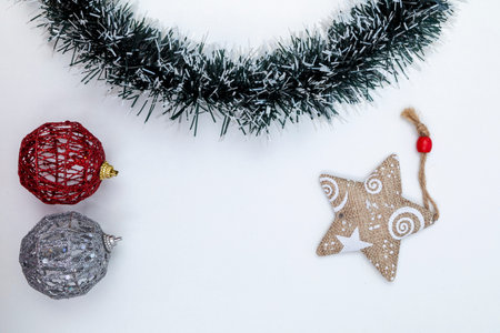 Christmas background. Top view with copy space.