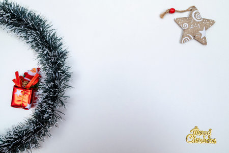Christmas background. Top view with copy space.