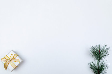 Christmas background. Top view with copy space.