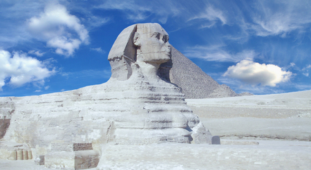 Great Pyramid of Pharaoh Khufu, located at Giza and the Sphinx.の写真素材