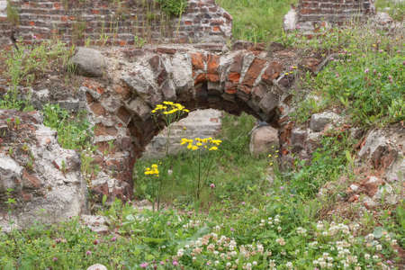 The ruins of an ancient, medieval castle.の写真素材