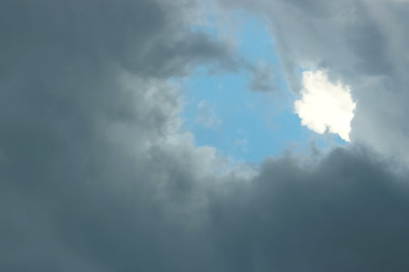 Rain clouds gather before a thunderstorm. The sky in the clouds