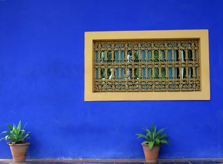 typicall morocco decorated window in marrakechの写真素材