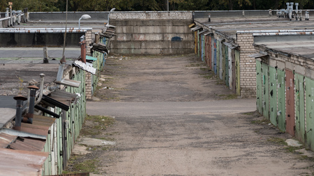 garage rowの写真素材