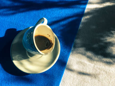 Coffee grounds on the bottom of the mugの写真素材