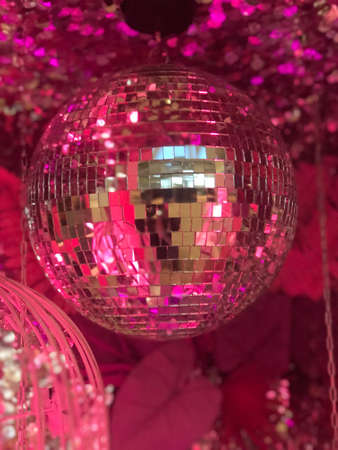 Different items in neon pink color decorationの写真素材