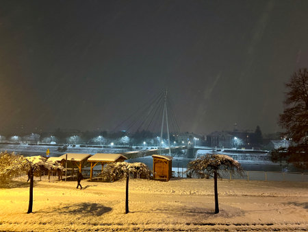 Winter in the city of Przemysl, Polandの写真素材