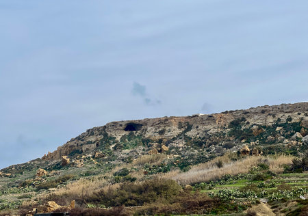 Beautiful sandy beach on the Coast of the island of Gozo  Malta. The Mediterranean Sea.の写真素材