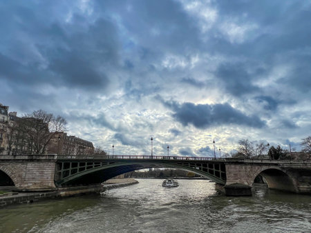 Cloudy day in winter.の写真素材