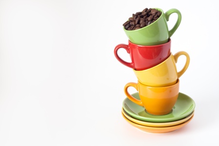 Colored cupsの写真素材
