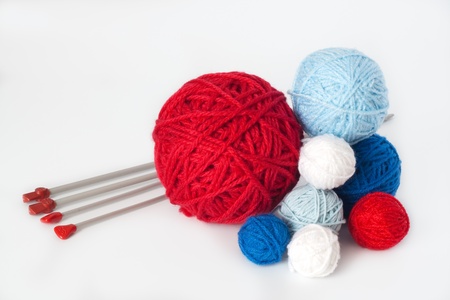 Balls of yarn for knittingの写真素材