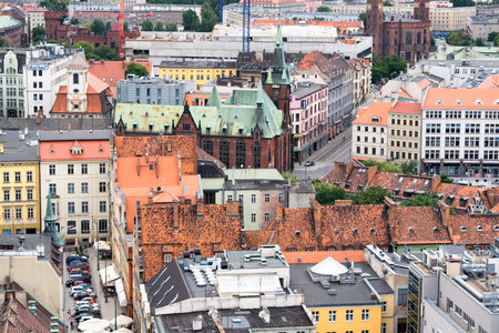 	View of the city from a height, Wroclaw, Poland, Europe 