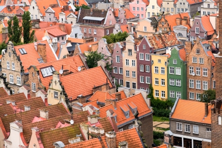 	View of the city from a height, Gdansk, Poland, Europe のeditorial素材