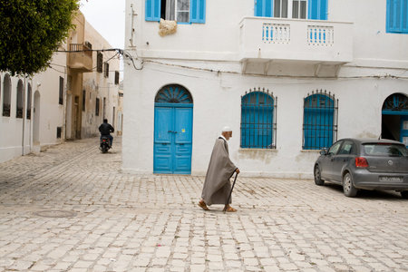 MAHDIYA, TUNISIA - MAY 21: old Tunisian street is the city. Mahdiya - one of the most picturesque cities in Tunisia.のeditorial素材