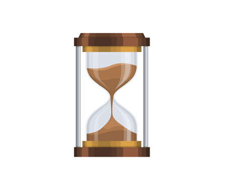 Transparent hourglass, sandglass, sandclock, flat design.のイラスト素材