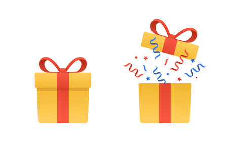 Gift boxes and open Gift boxes flat style
のイラスト素材