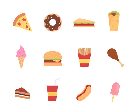 Junk food icon in Flat style designのイラスト素材