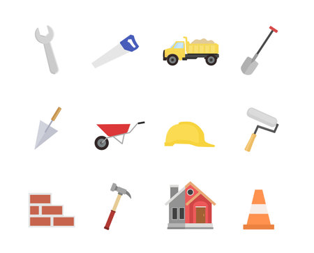 Construction icon in Flat style designのイラスト素材